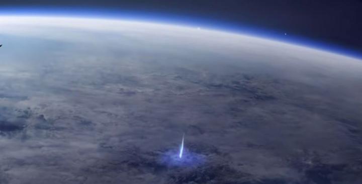 Space Station Captures Footage of Blue Lightning Bursting Toward