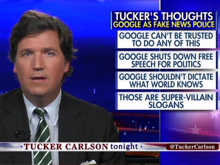 Tucker Carlson: 'Google Should Be Regulated Like the Public Util